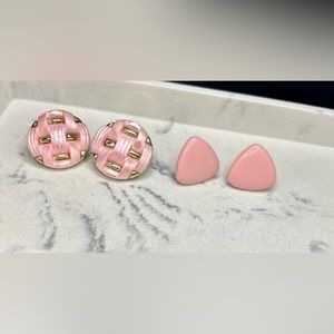 Vintage pastel pink clip on earrings
